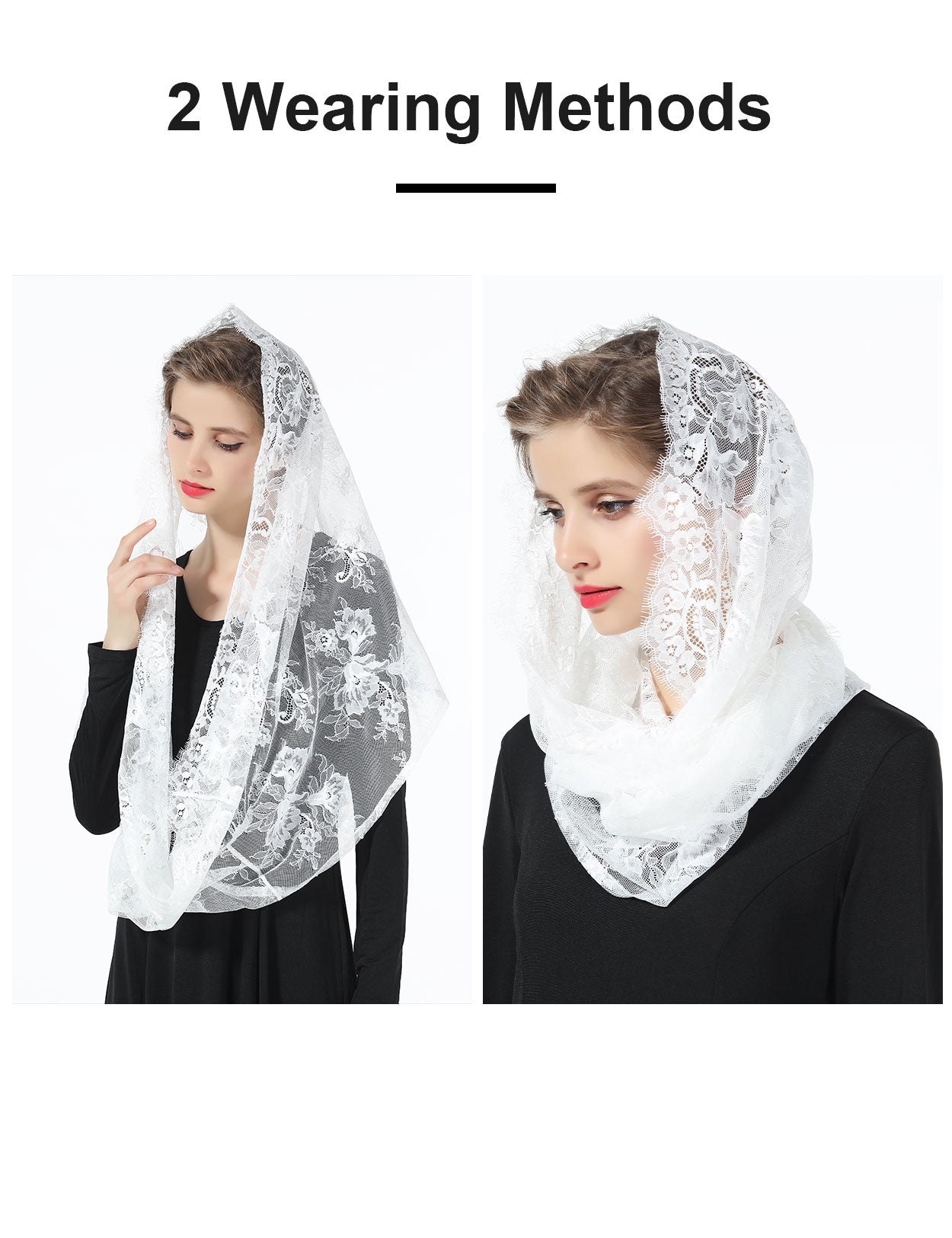 Elegant Mantilla Veil for Church Wedding & Latin Mass Ceremonies
