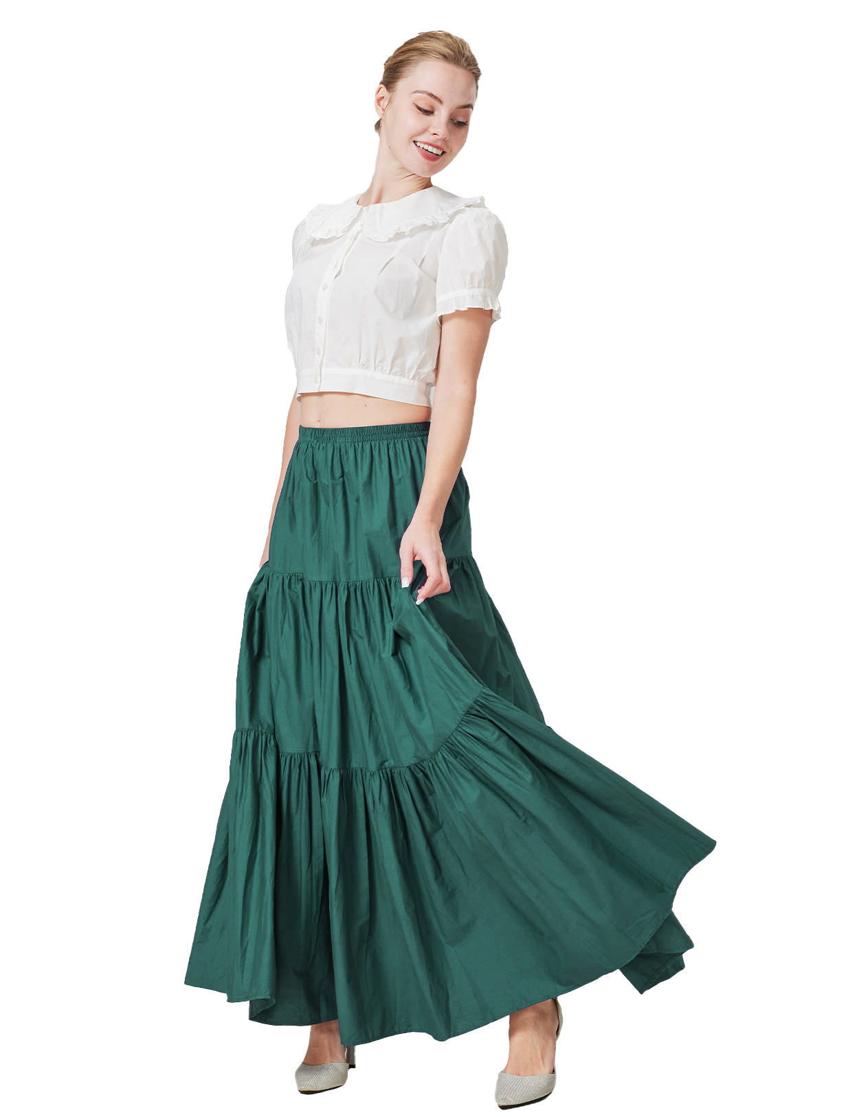 100% Cotton Renaissance Medieval Boho Maxi Skirt for Women