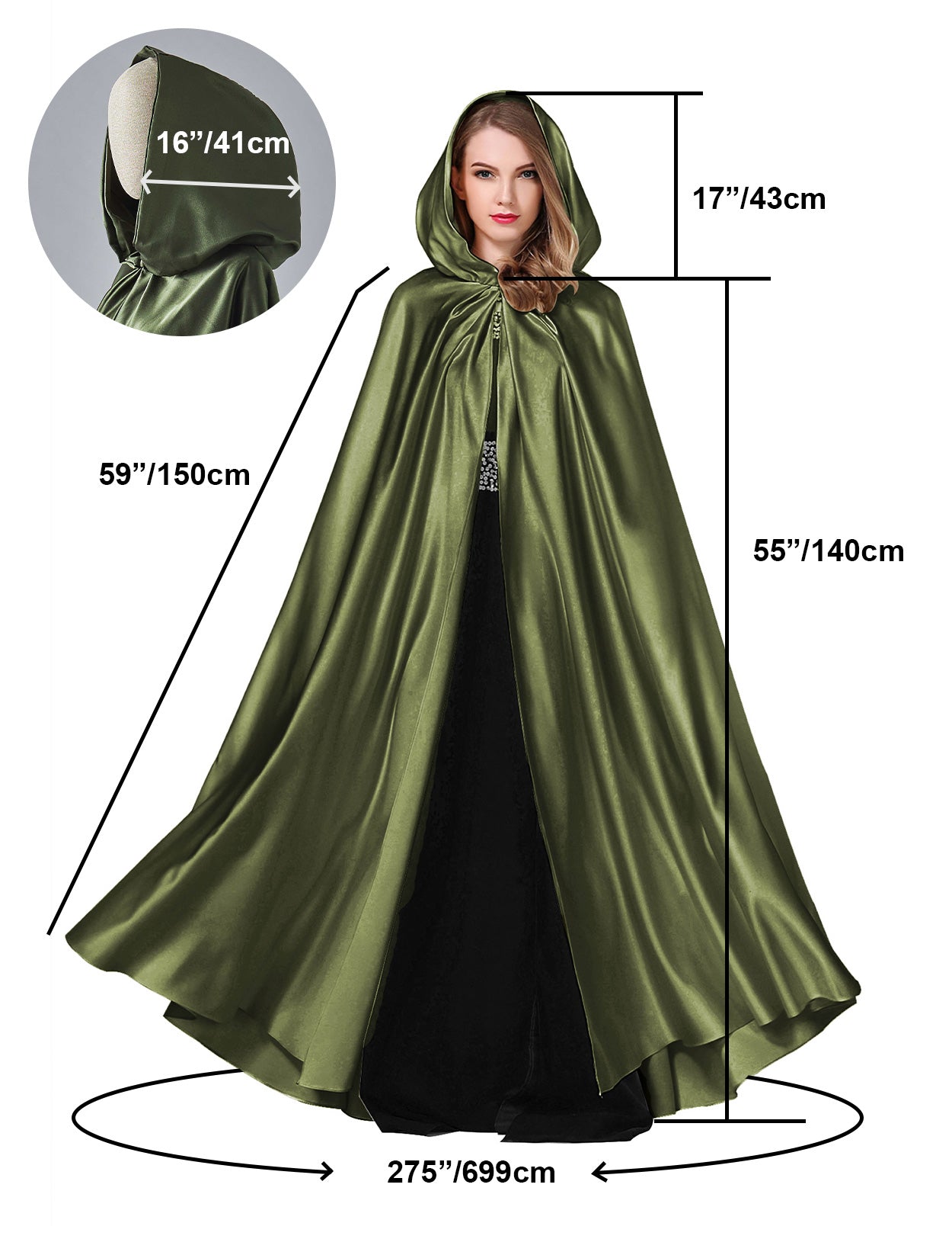 Élégante cape de mariée à capuche - Cape de mariage longue