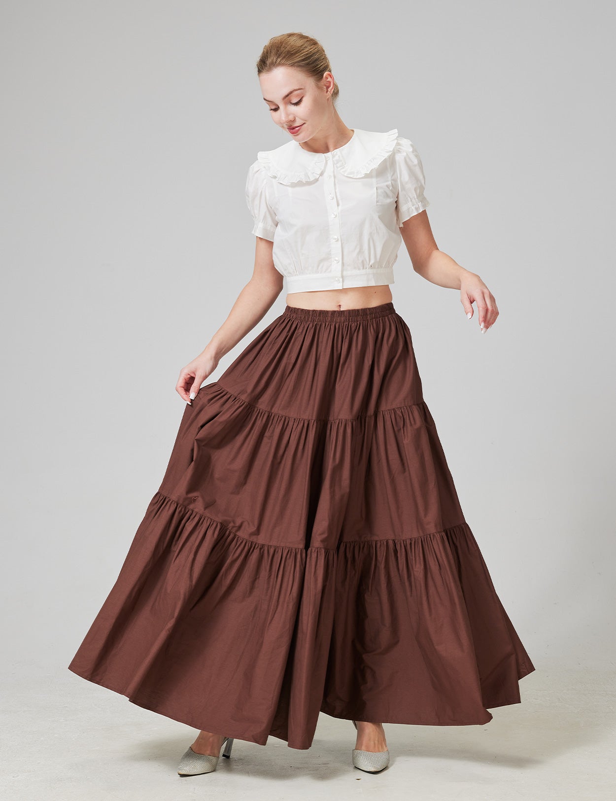 100% Cotton Renaissance Medieval Boho Maxi Skirt for Women