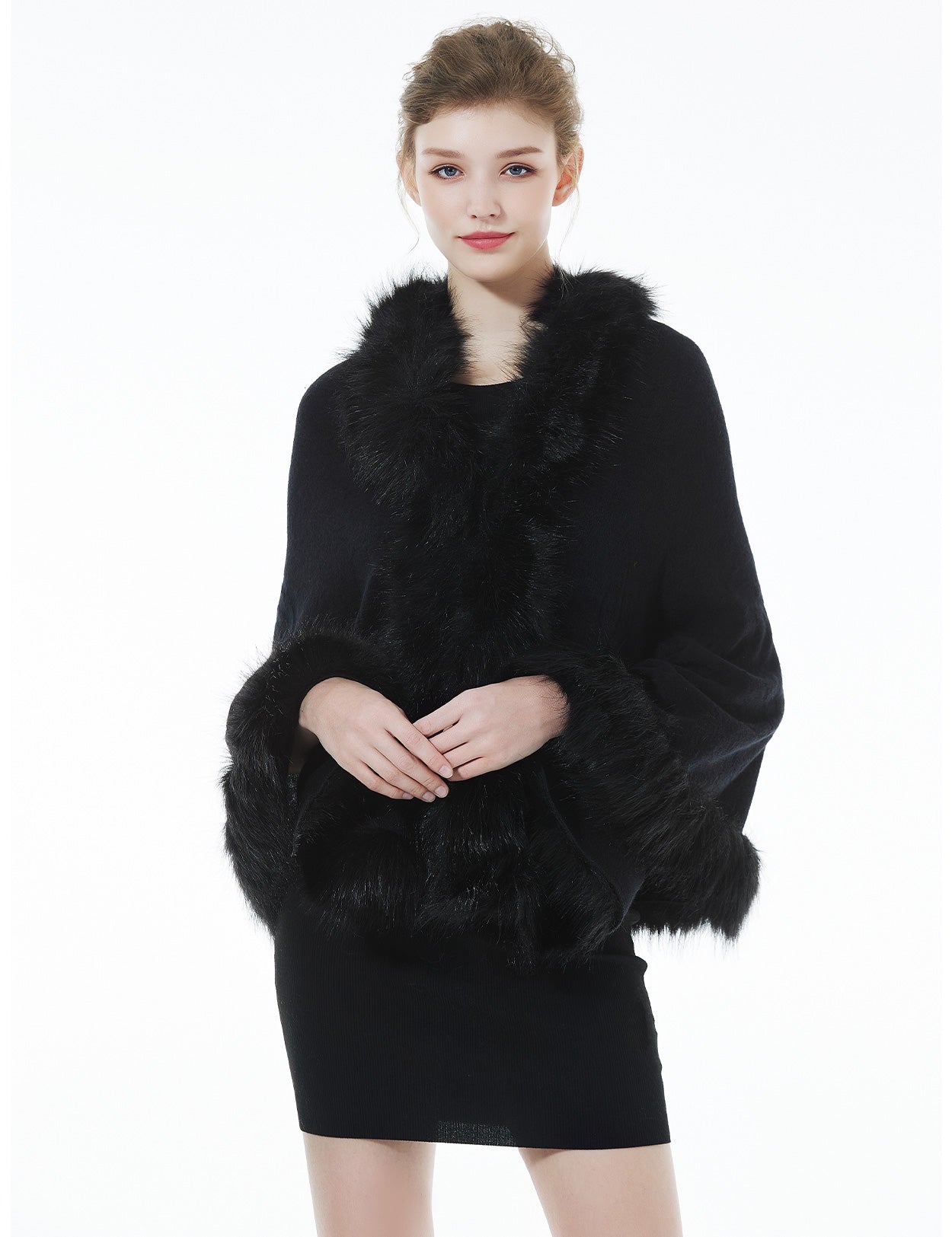 Luxurious Faux Fur Shawl for Winter Wedding Bridal Cape Elegant Wrap