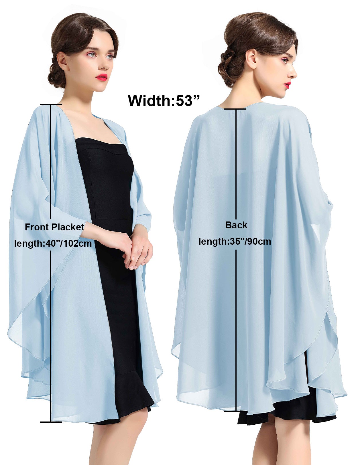 Elegant Chiffon Wedding Shawl - Bridal Evening Scarf Wrap