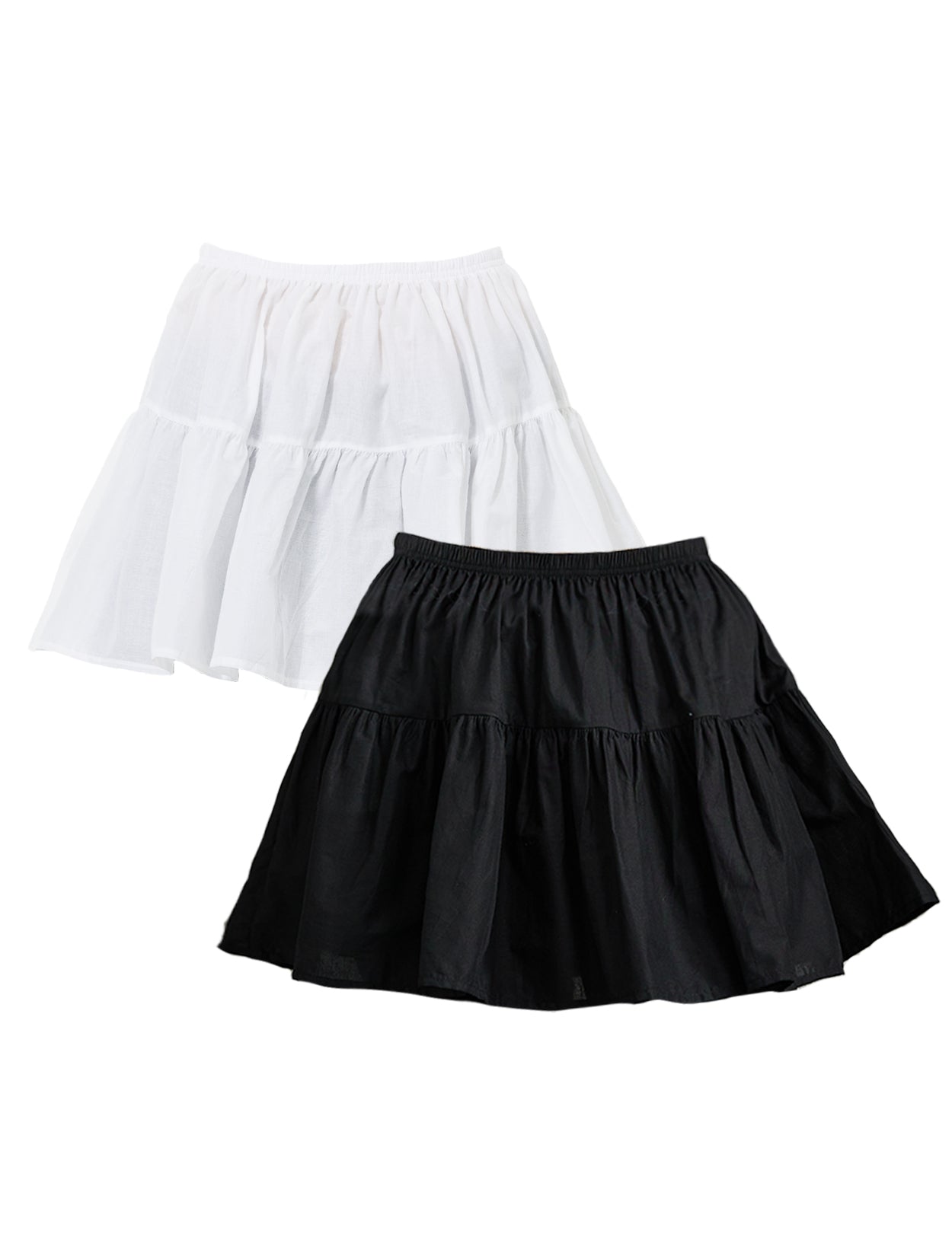 Mini-jupe extensible en pur coton pour femme
