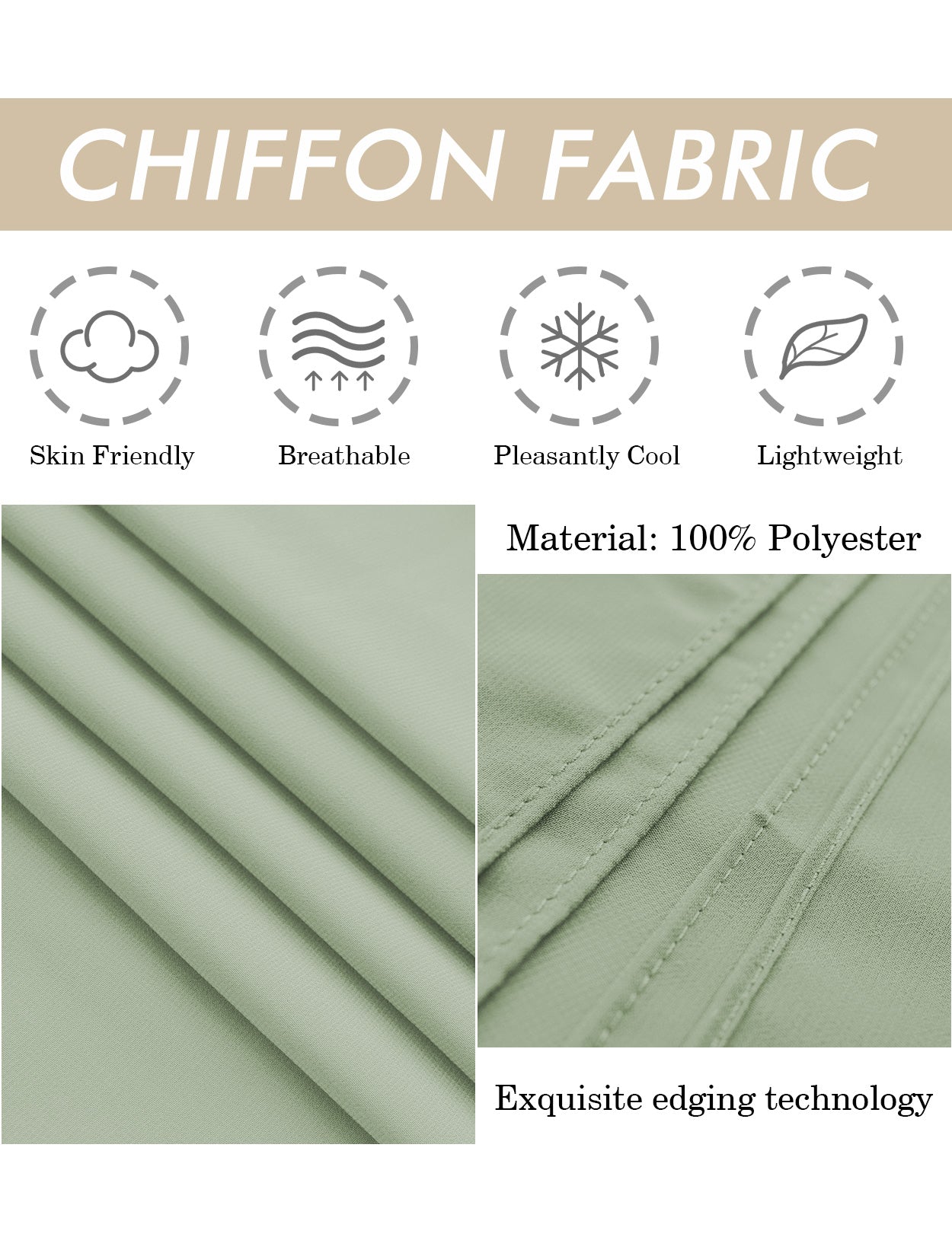 Romantischer Chiffon-Hochzeitsponcho & Cape in Salbeigrün