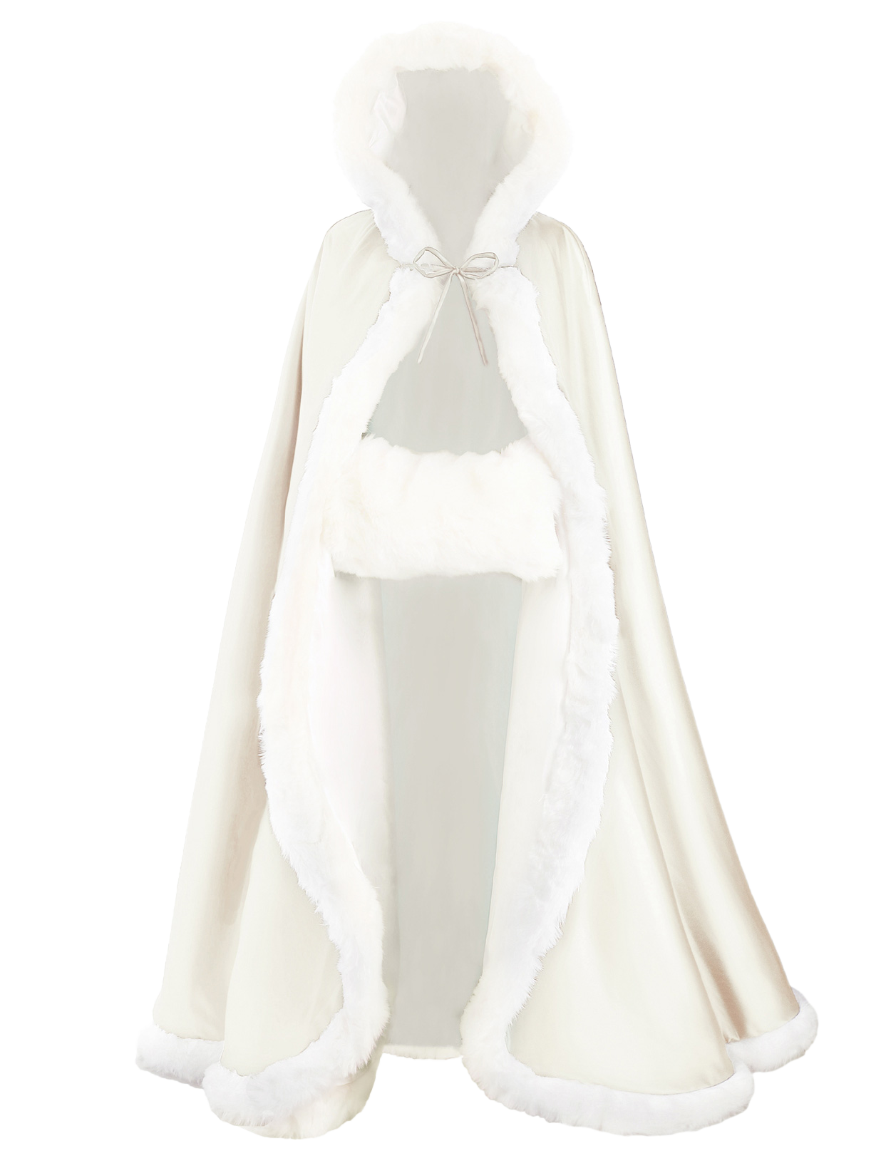 Reversible Wedding Cape with Fur Trim & Hood