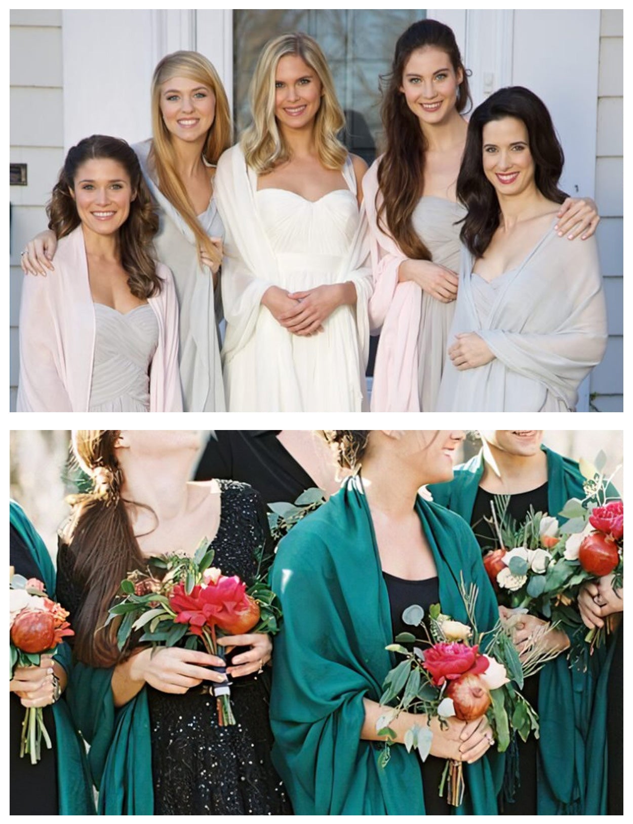 Elegant Chiffon Wedding Shawl - Bridal Evening Scarf Wrap
