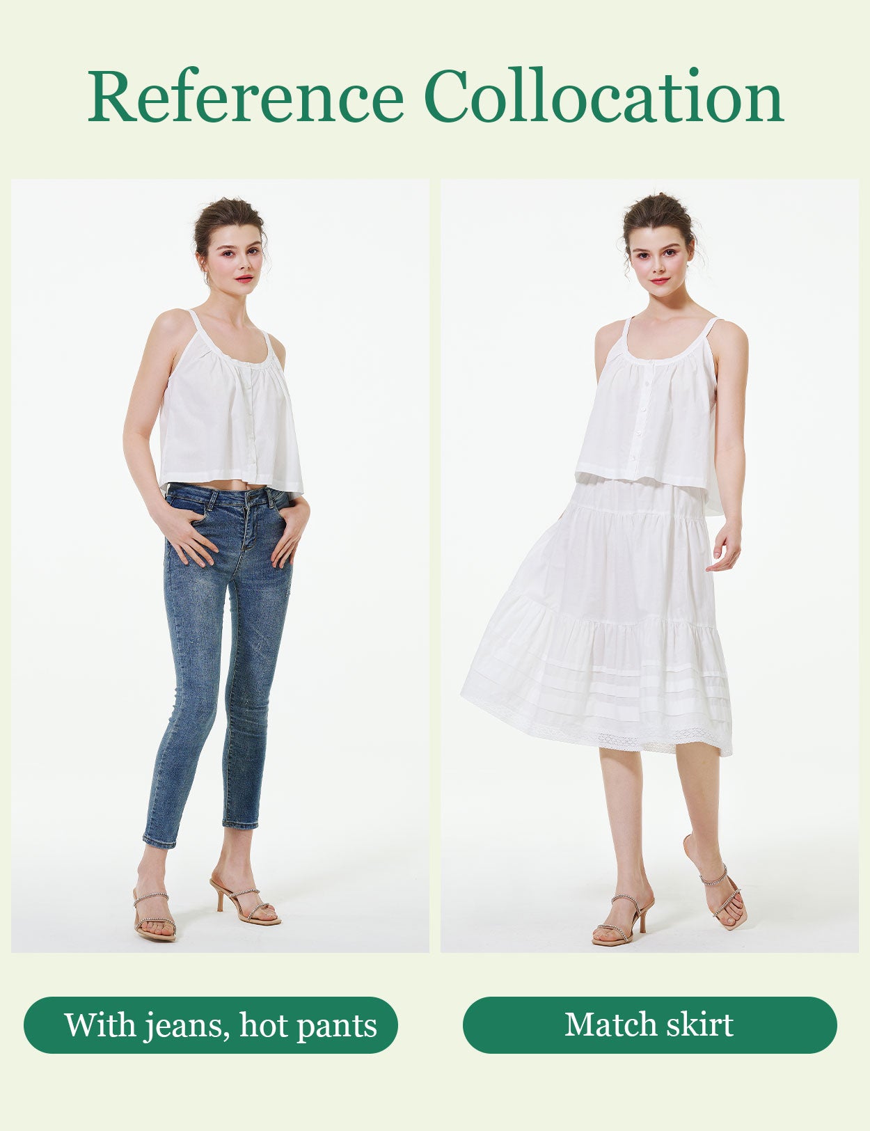 Camisole ivoire | Débardeur dos nu 100 % coton à col en U - Élégant et polyvalent