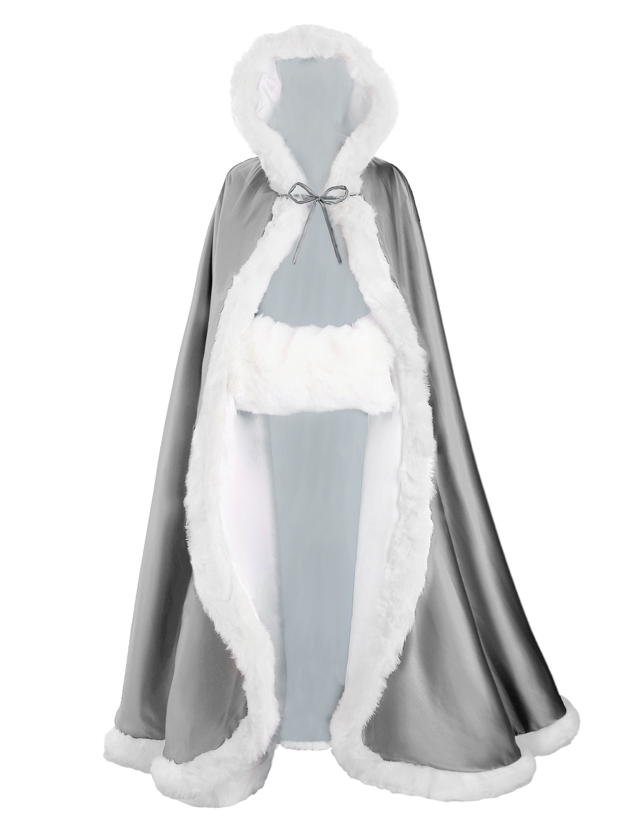 Reversible Wedding Cape with Fur Trim & Hood
