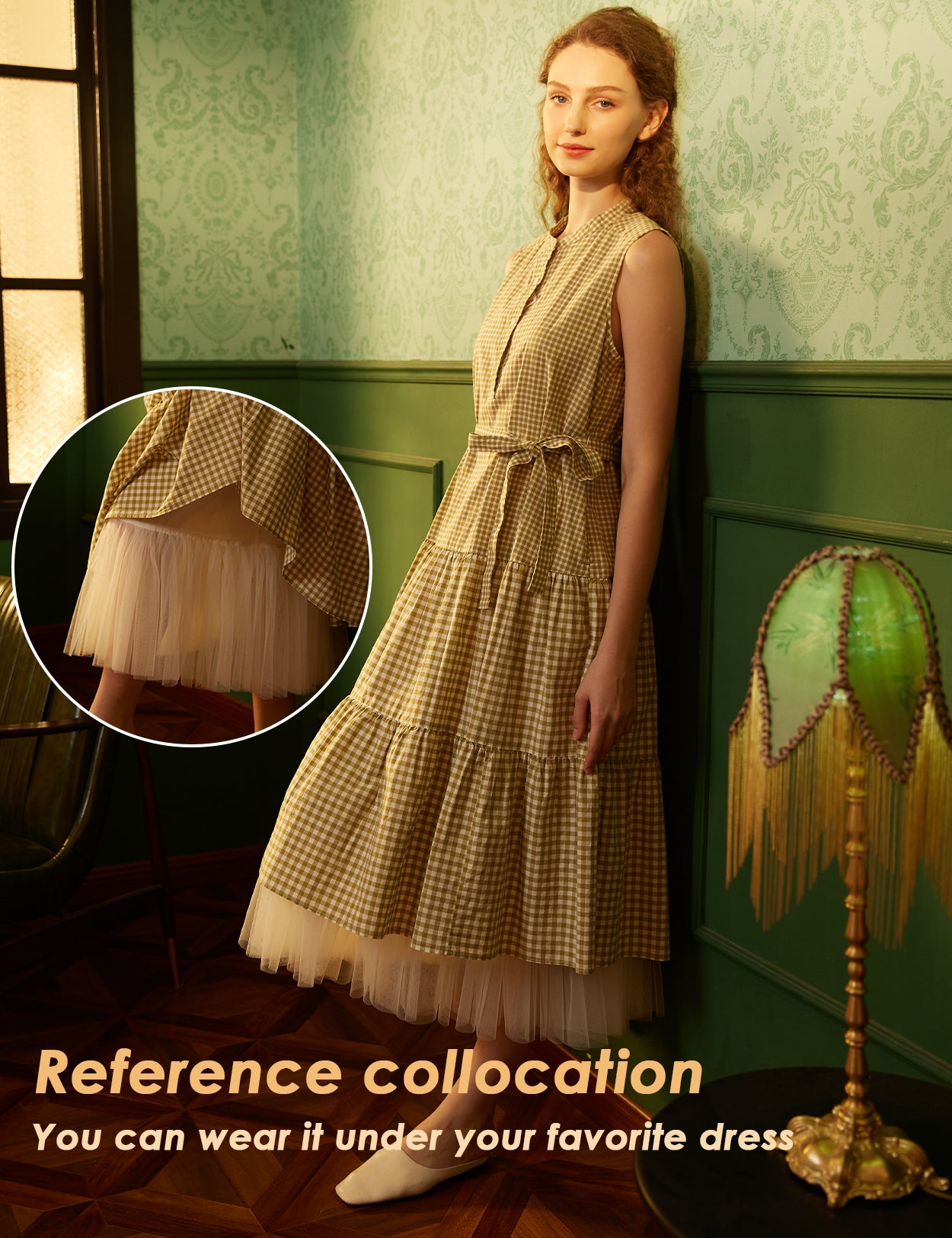 Jupe trapèze médiévale en coton pour femme