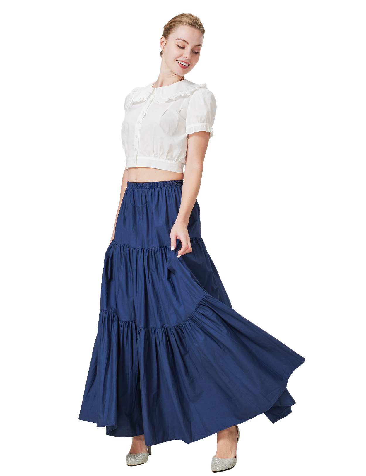 100% Cotton Renaissance Medieval Boho Maxi Skirt for Women