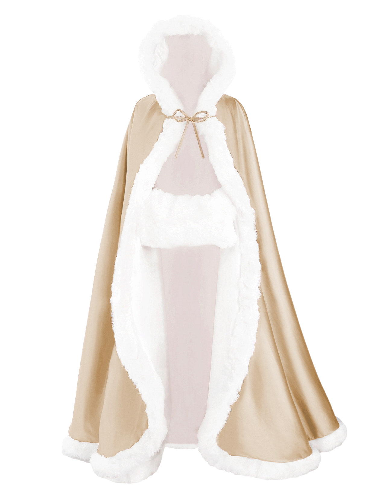 Reversible Wedding Cape with Fur Trim & Hood