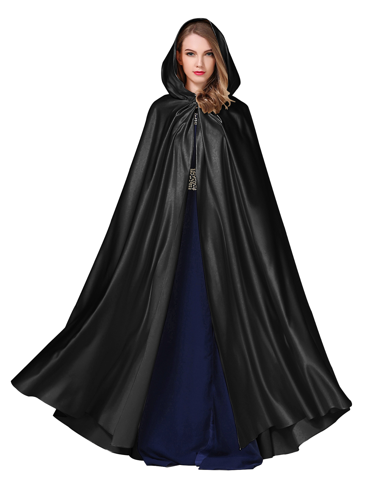 Elegant Hooded Bridal Cape - Full Length Wedding Cloak