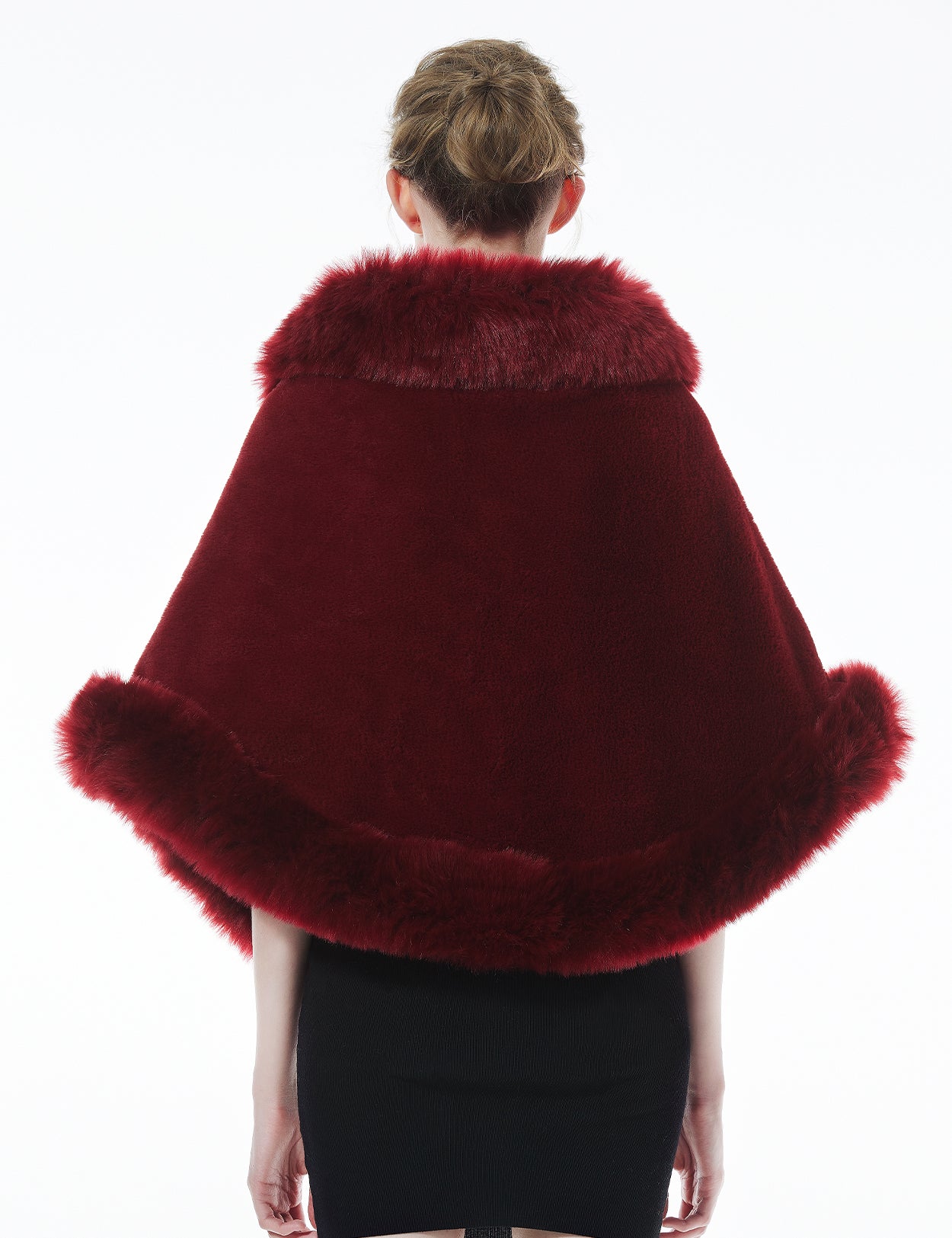 Luxury faux fur shawl for bridal wedding and evening dresses