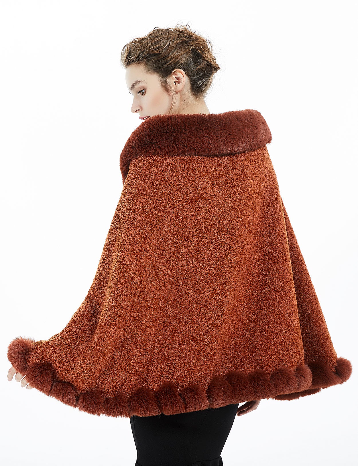 Elegant faux fur bridal shawl for winter weddings