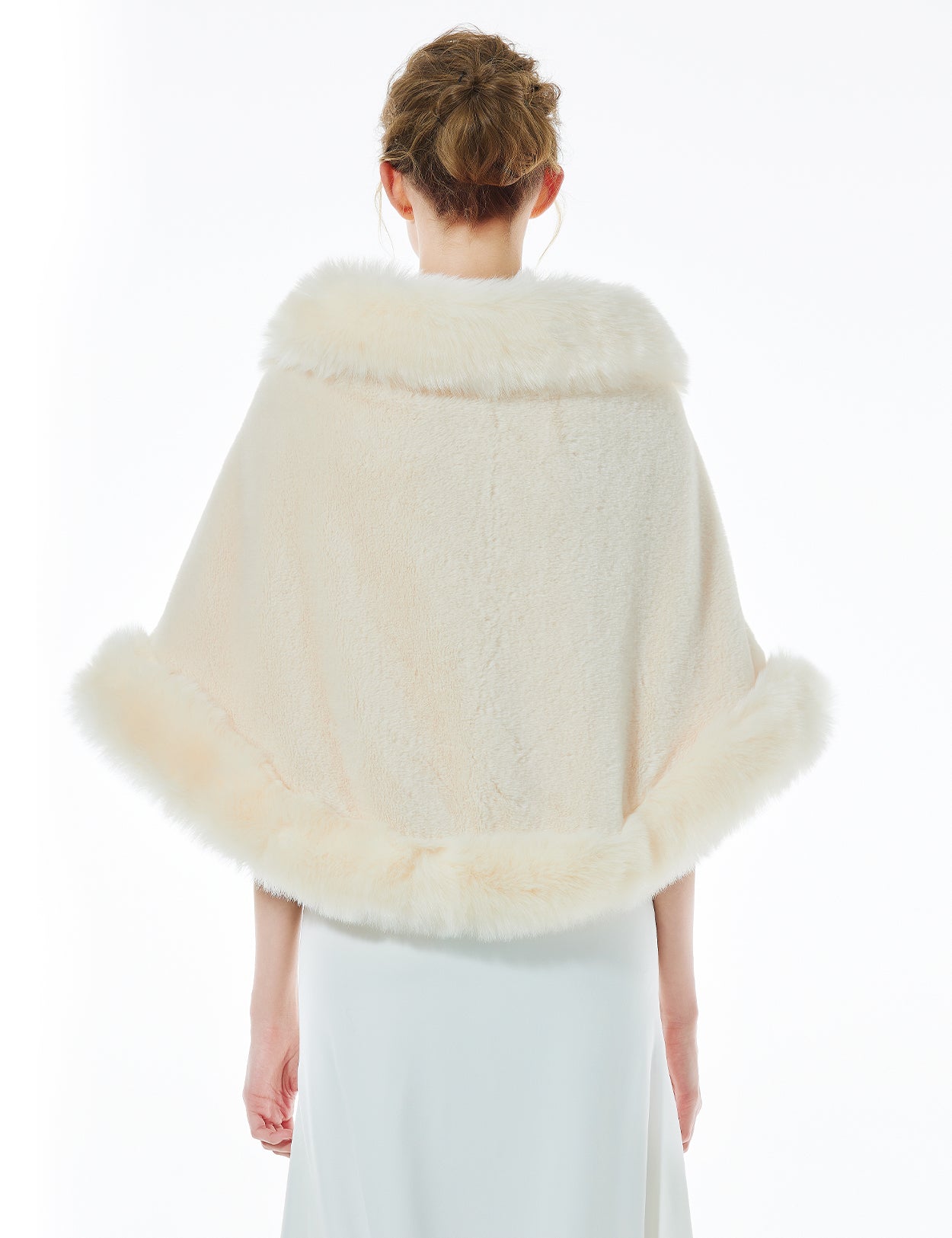 Luxury faux fur shawl for bridal wedding and evening dresses