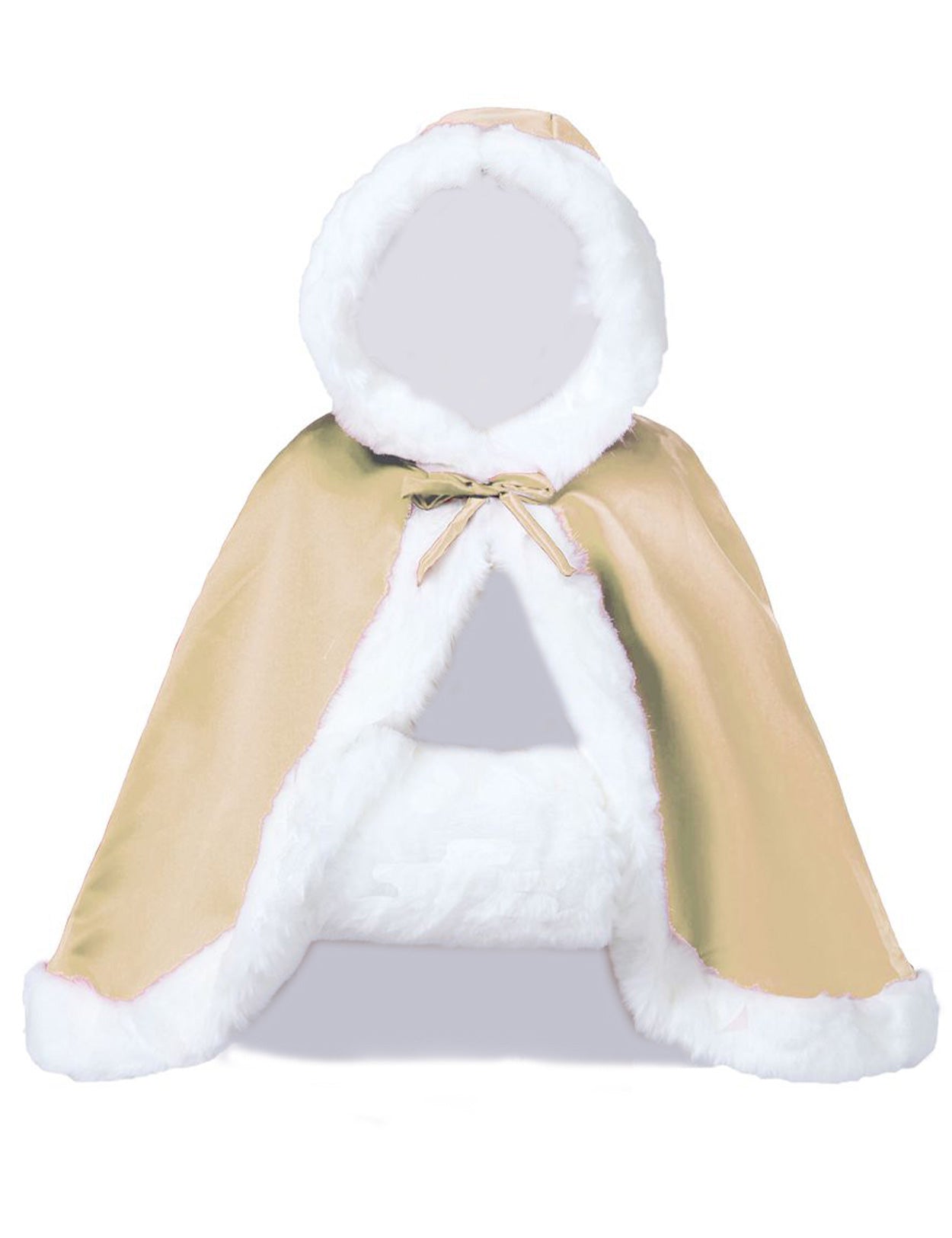 Elegant reversible bridal cape with hooded design and luxurious fur trim