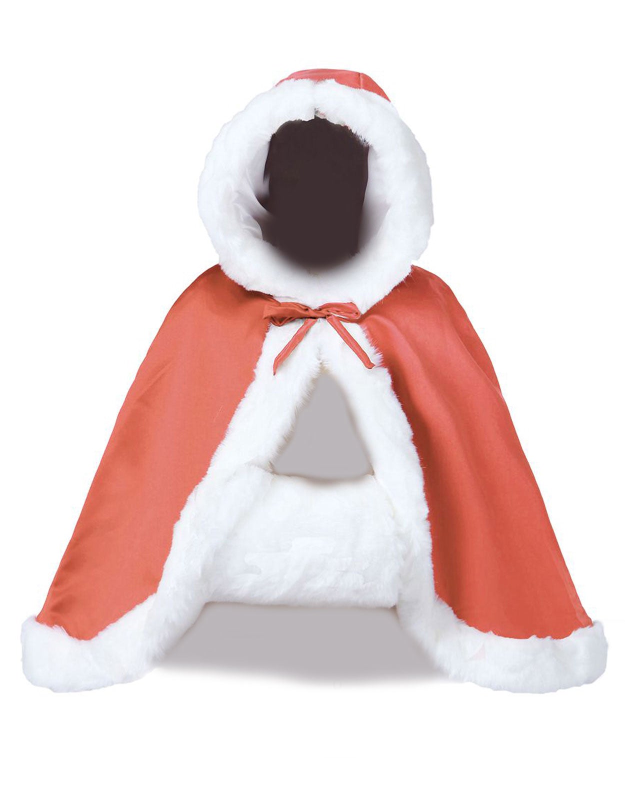 Elegant reversible bridal cape with hooded design and luxurious fur trim