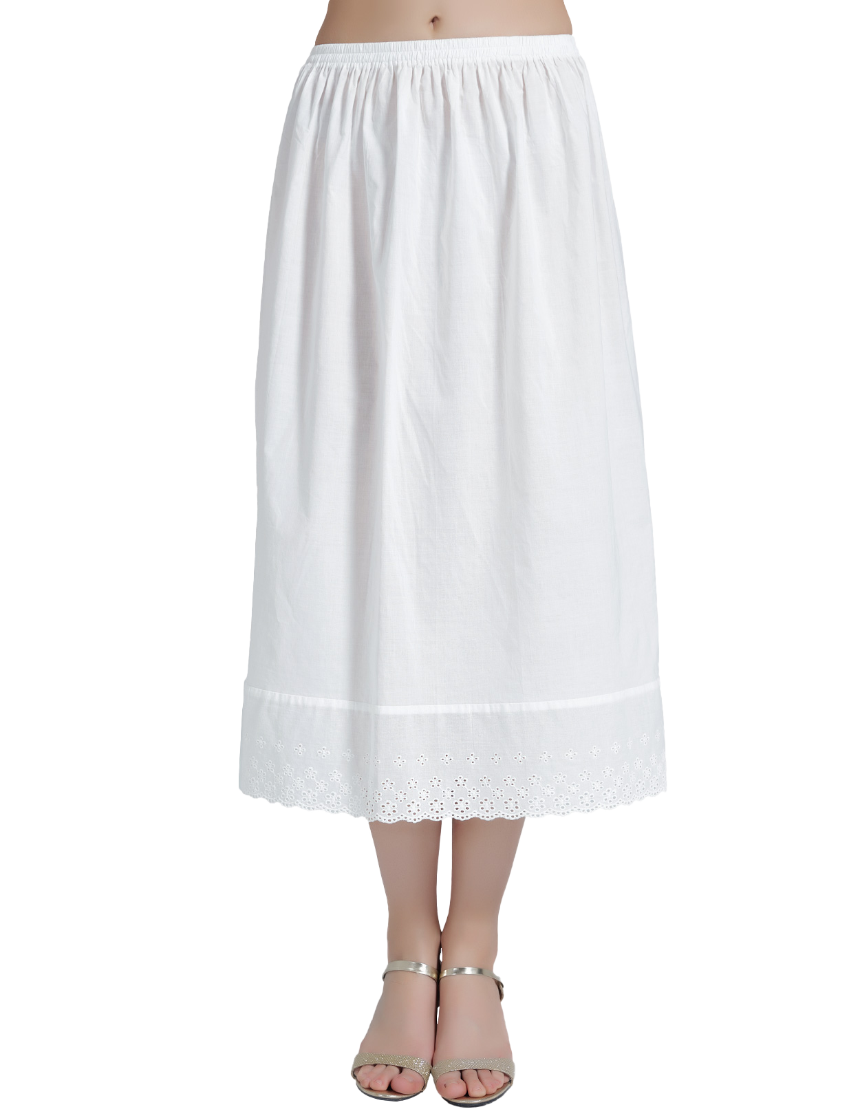 Ivory vintage cotton lace half slip petticoat with delicate lace trim, elegant undergarment for vintage style dresses