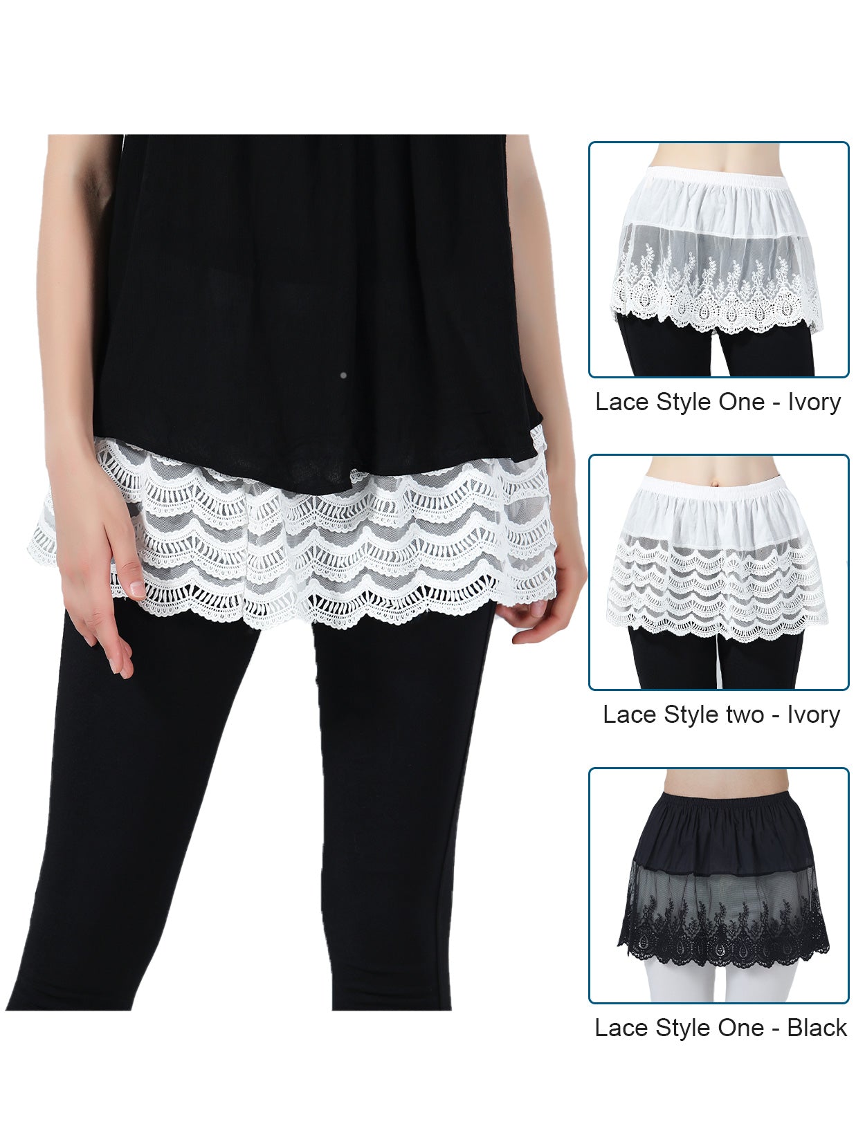 Plus Size Mini Underskirt with Floral Lace