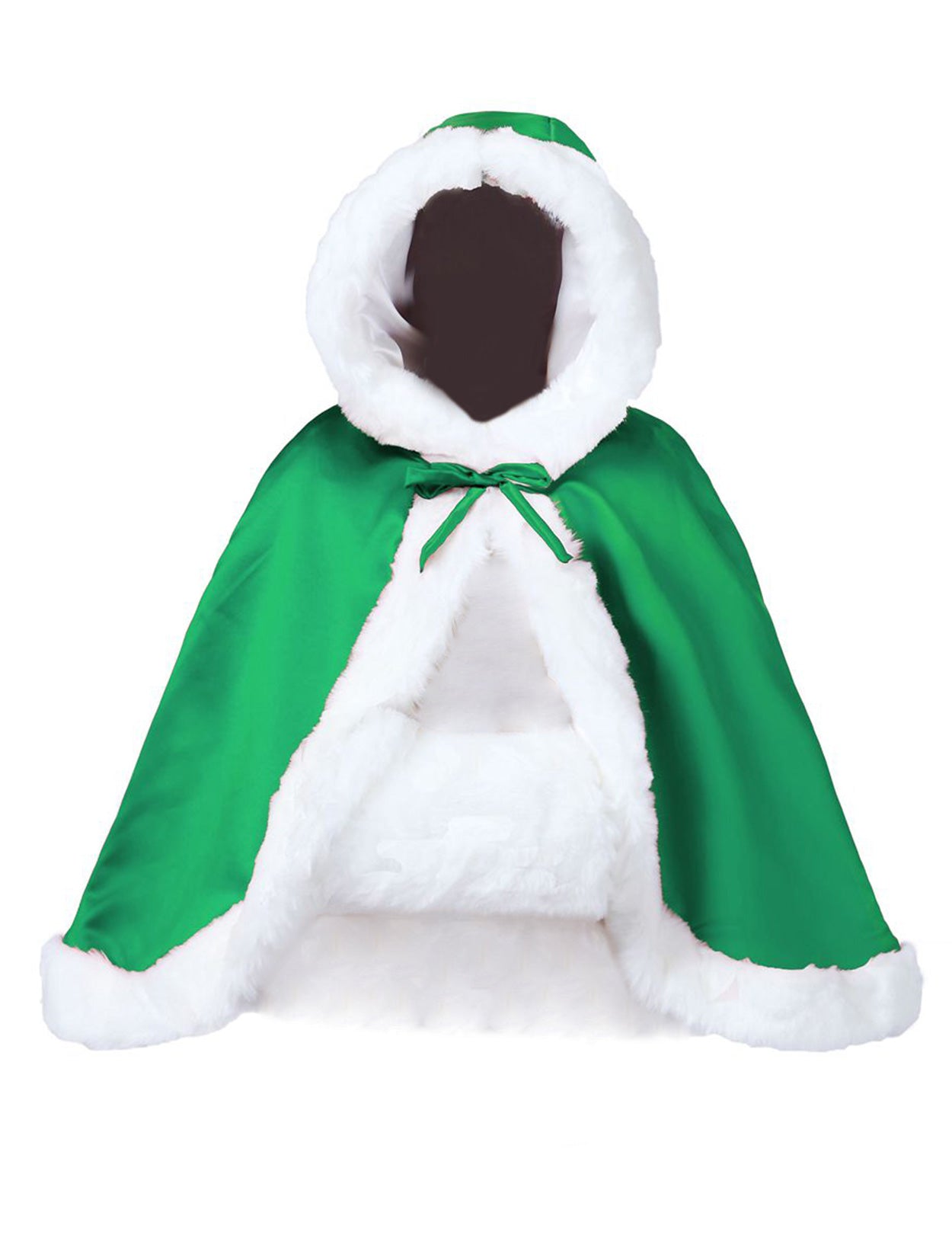Elegant reversible bridal cape with hooded design and luxurious fur trim