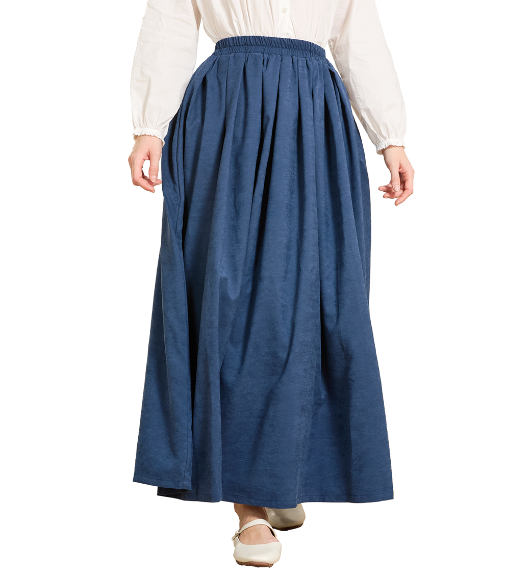 Medieval Style Skirt with Pockets - Elastic Waist