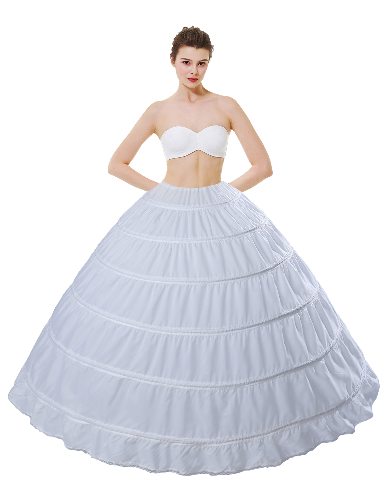 6-Hoop A-Line Crinoline for Floor-Length Wedding Dresses