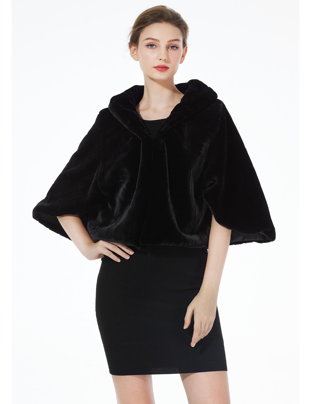 Elegant faux fur shawl for weddings and special events