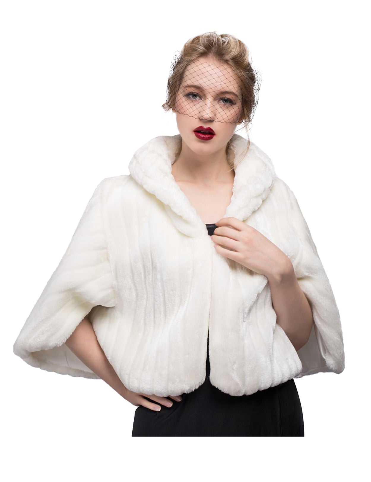 Elegant faux fur shawl for weddings and special events