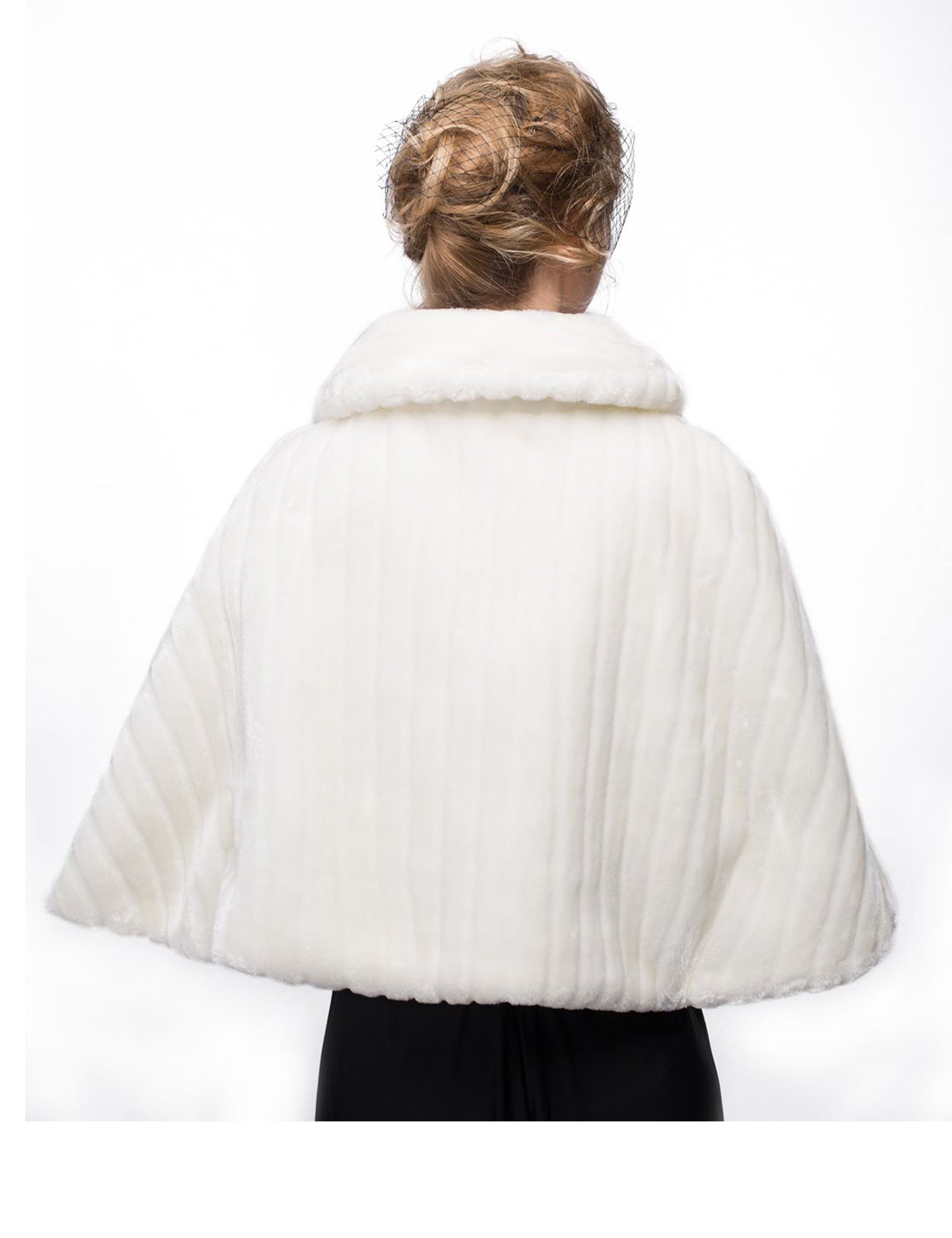 Elegant faux fur shawl for weddings and special events