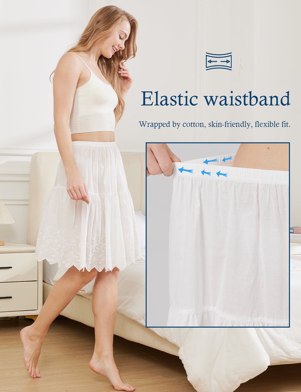 Vintage Lace Trim Cotton Underskirt