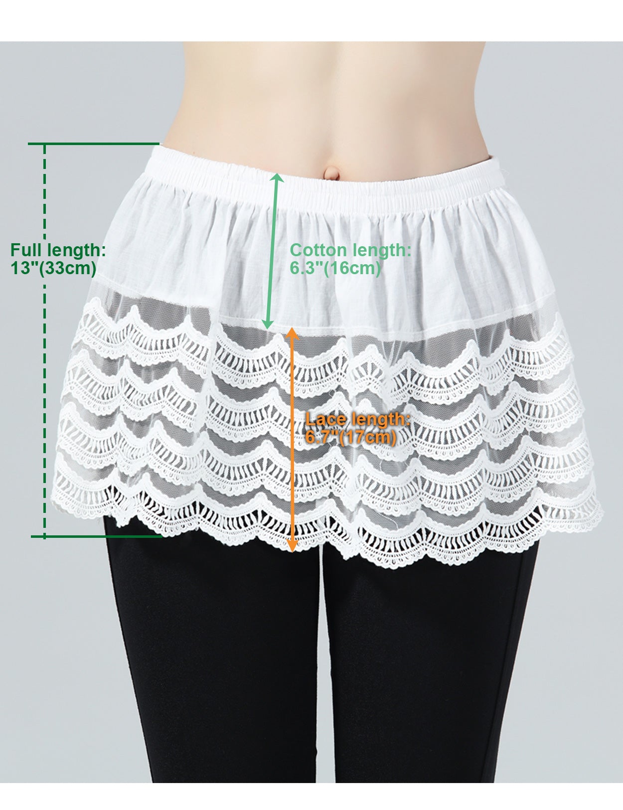 Plus Size Mini Underskirt with Floral Lace