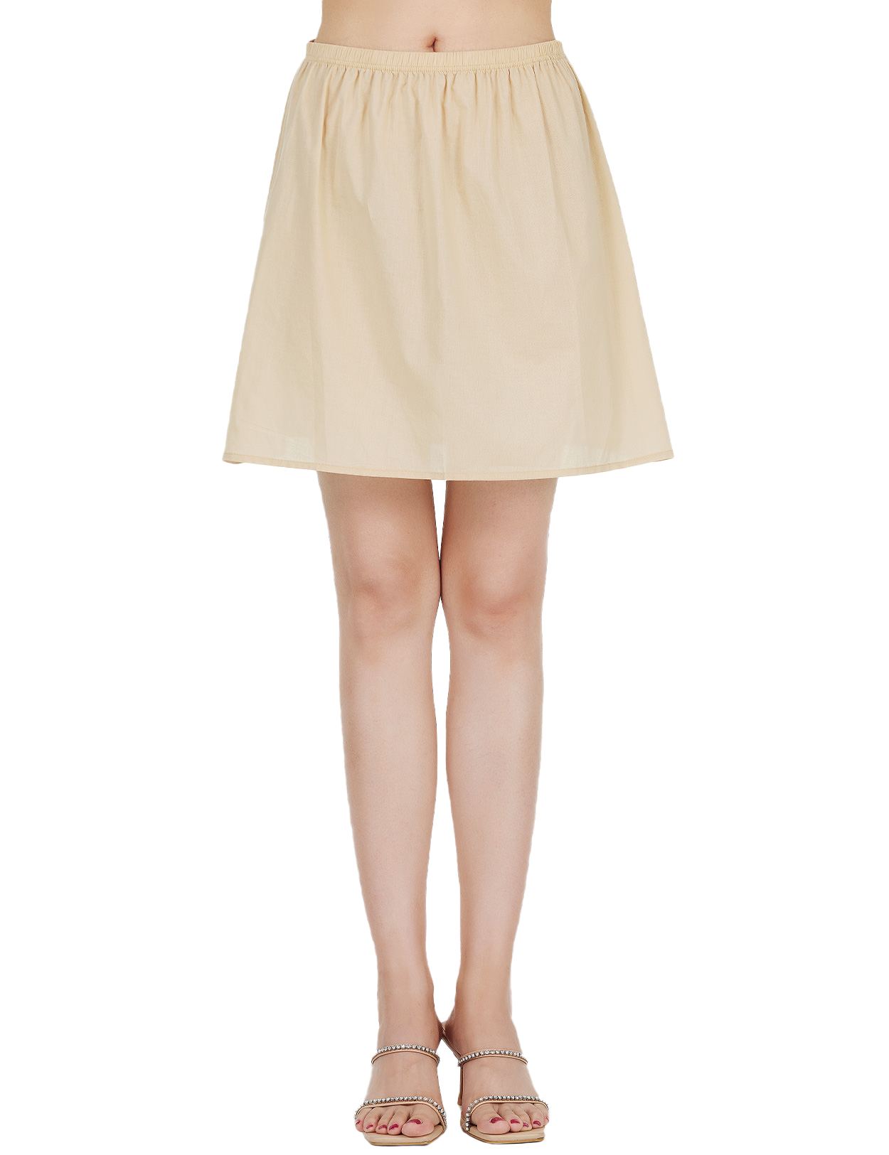 Nude vintage cotton lace half slip petticoat with elegant undergarment for vintage style dresses