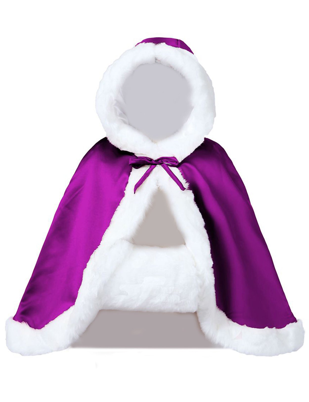 Elegant reversible bridal cape with hooded design and luxurious fur trim