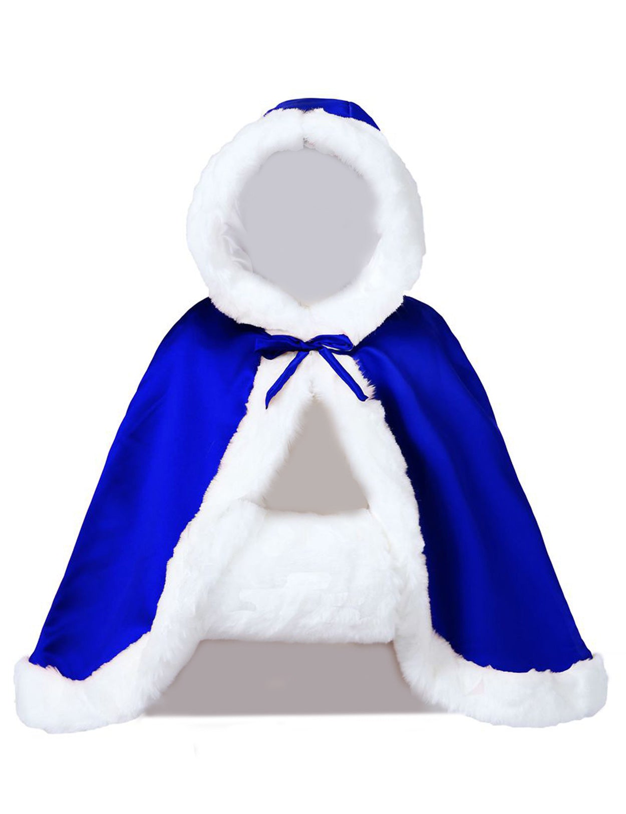 Elegant reversible bridal cape with hooded design and luxurious fur trim