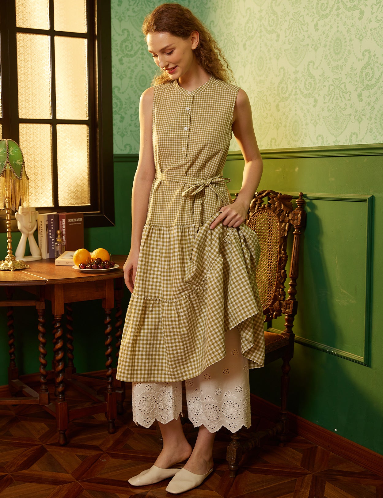 Styling view of cotton cropped pettipants showing versatile multi-wear design