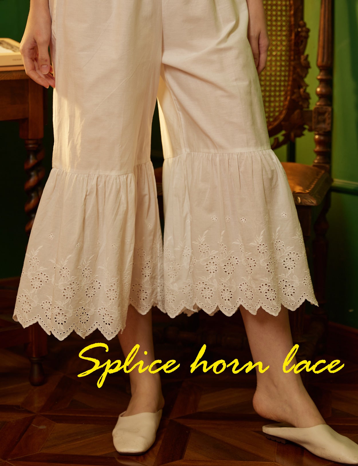 Detail shot showing breathable cotton batiste fabric texture and anti-static properties
