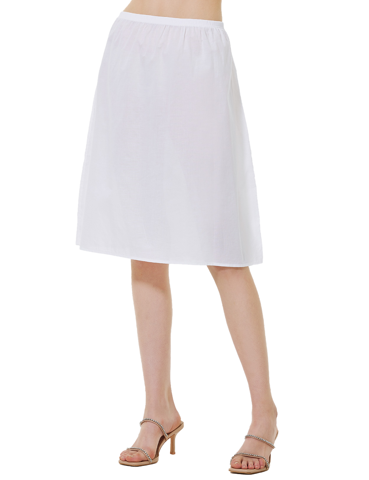 White vintage cotton lace half slip petticoat with elegant undergarment for vintage style dresses