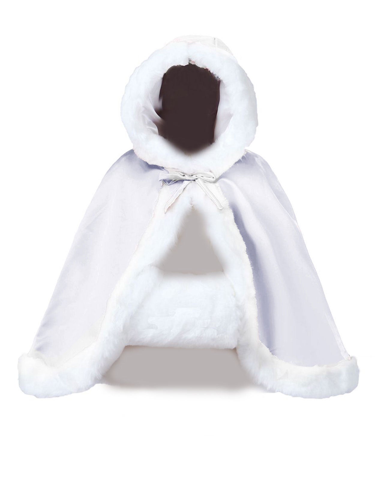 Elegant reversible bridal cape with hooded design and luxurious fur trim
