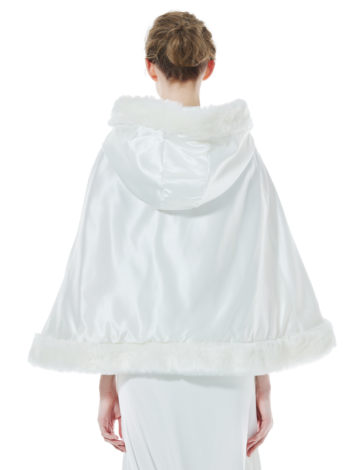 Wendbarer Brautumhang: Kapuze, Pelzbesatz, 17 Farben