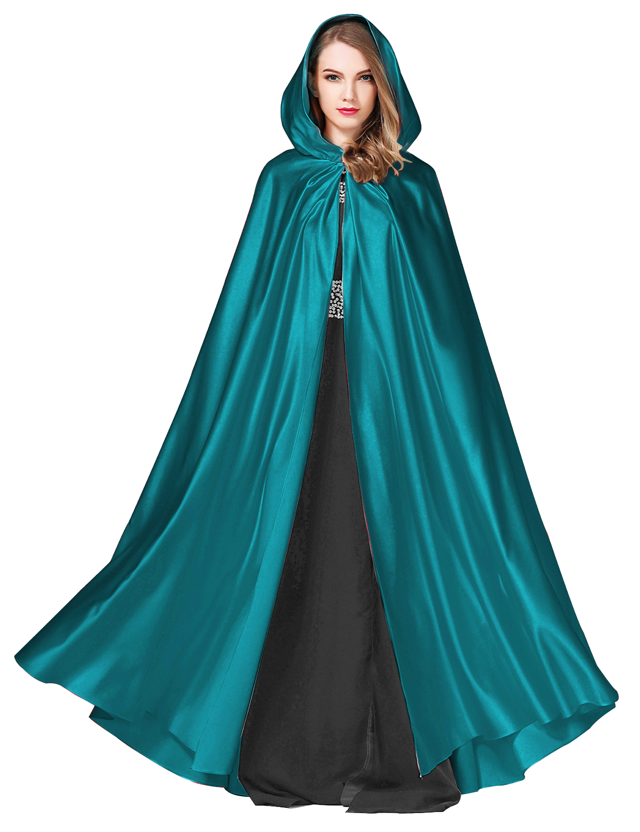 Elegant Hooded Bridal Cape - Full Length Wedding Cloak