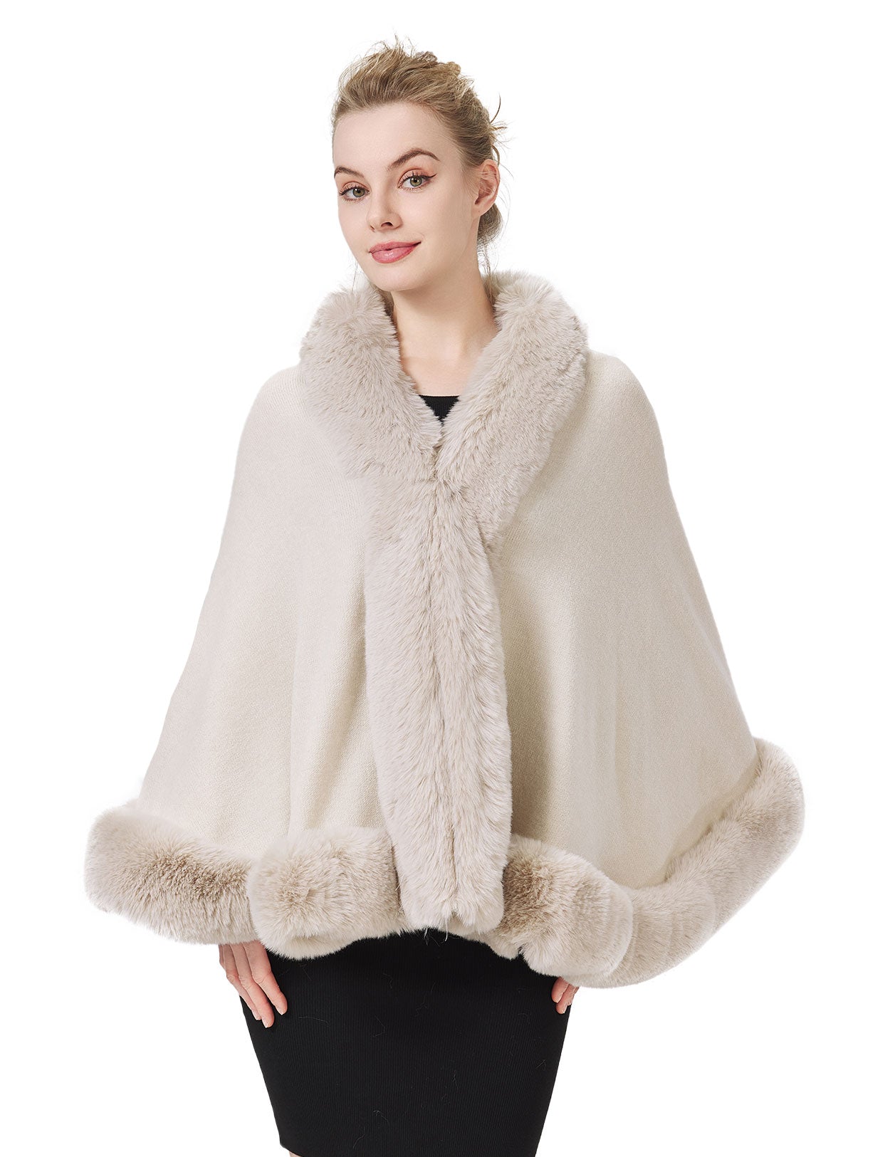 Women's Faux Fur Shawl for Wedding Evening Winter Parties