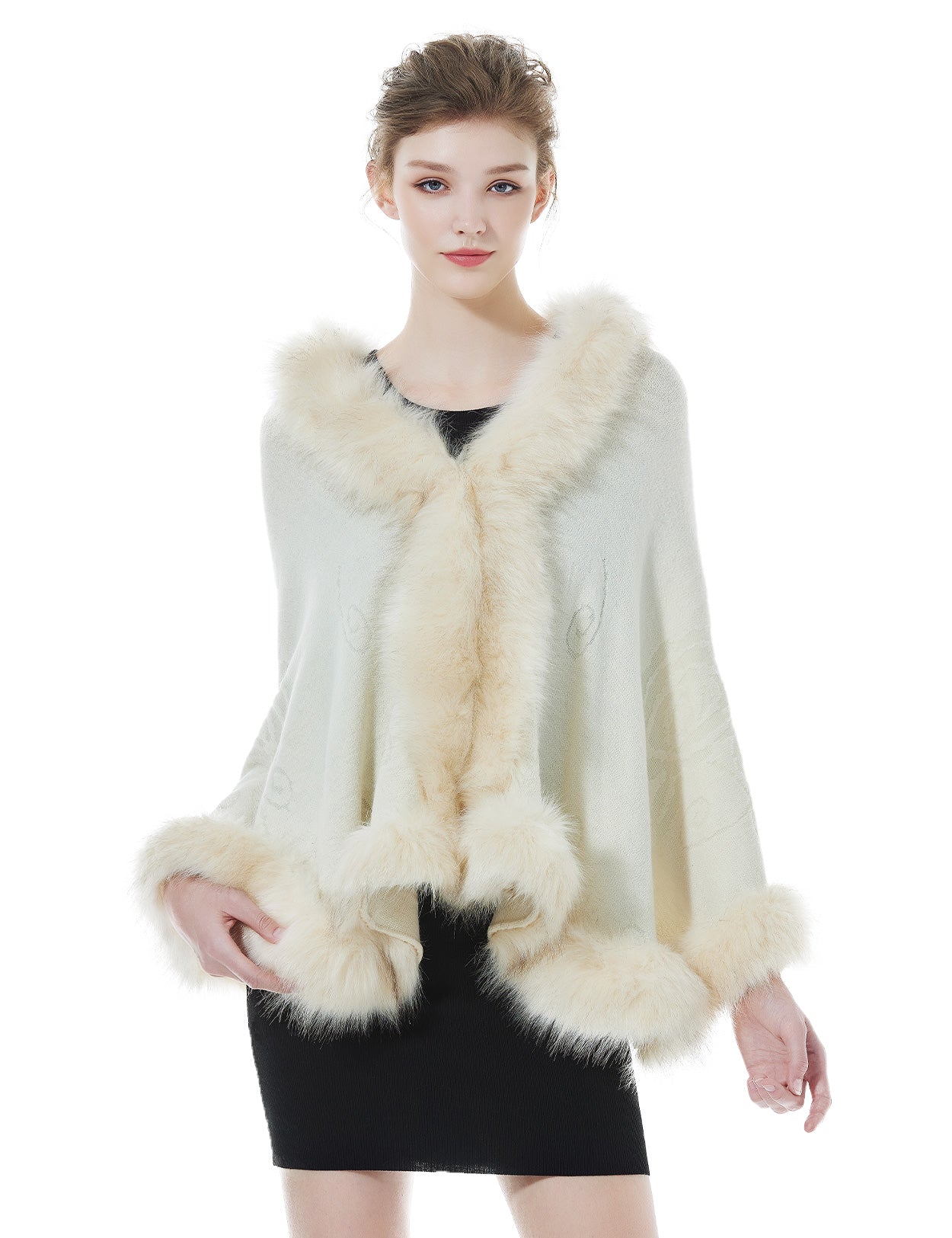 Luxurious Faux Fur Shawl for Winter Wedding Bridal Cape Elegant Wrap