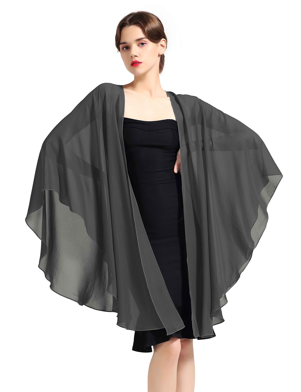 Elegant Chiffon Wedding Shawl - Bridal Evening Scarf Wrap
