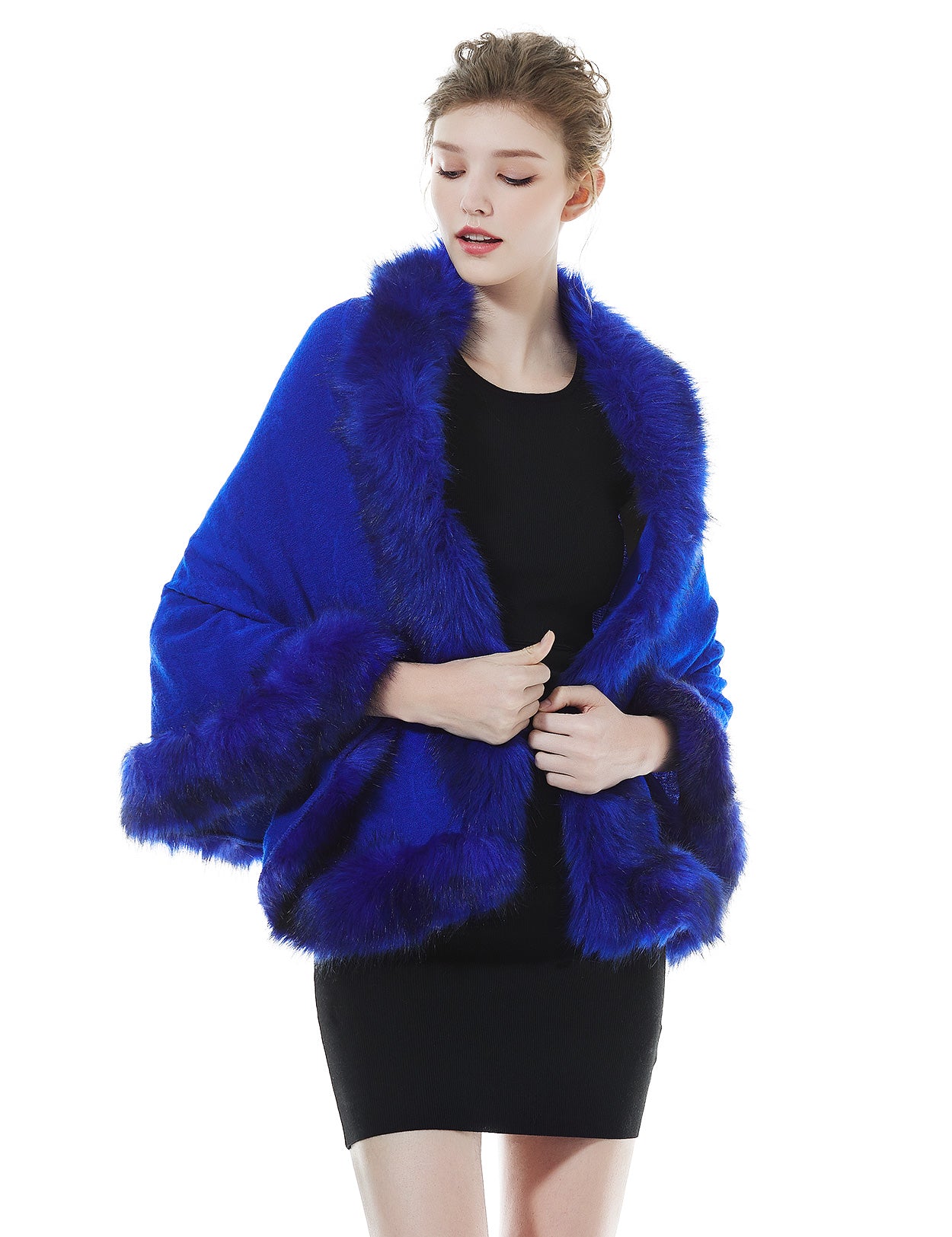 Luxurious Faux Fur Shawl for Winter Wedding Bridal Cape Elegant Wrap