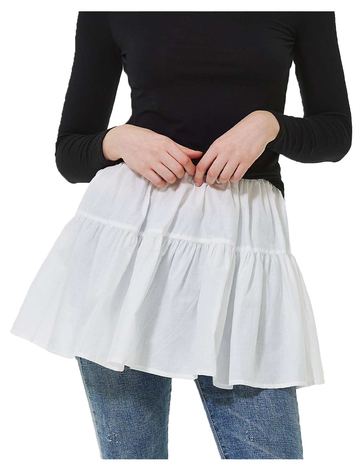 Pure Cotton Mini Underskirt Shirt Extender for Women