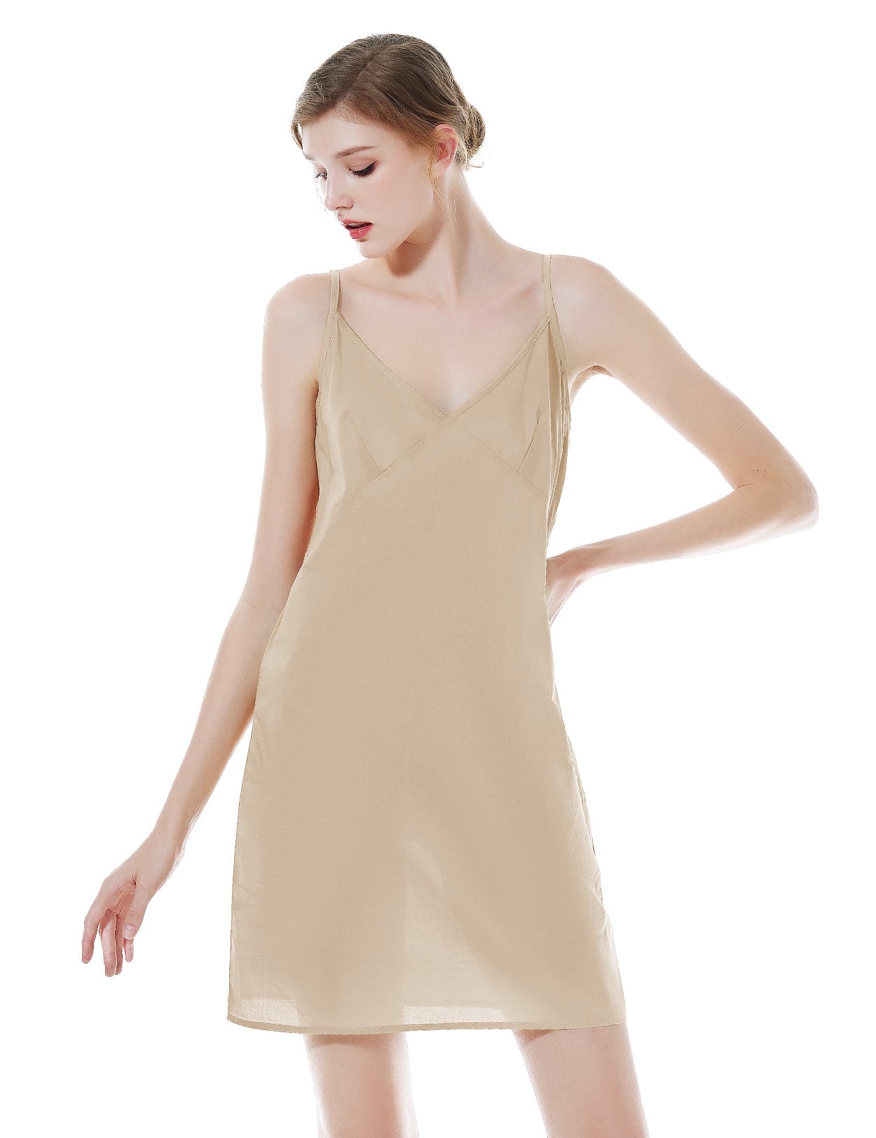 100% Cotton Full Slip Under Dress with Adjustable Straps