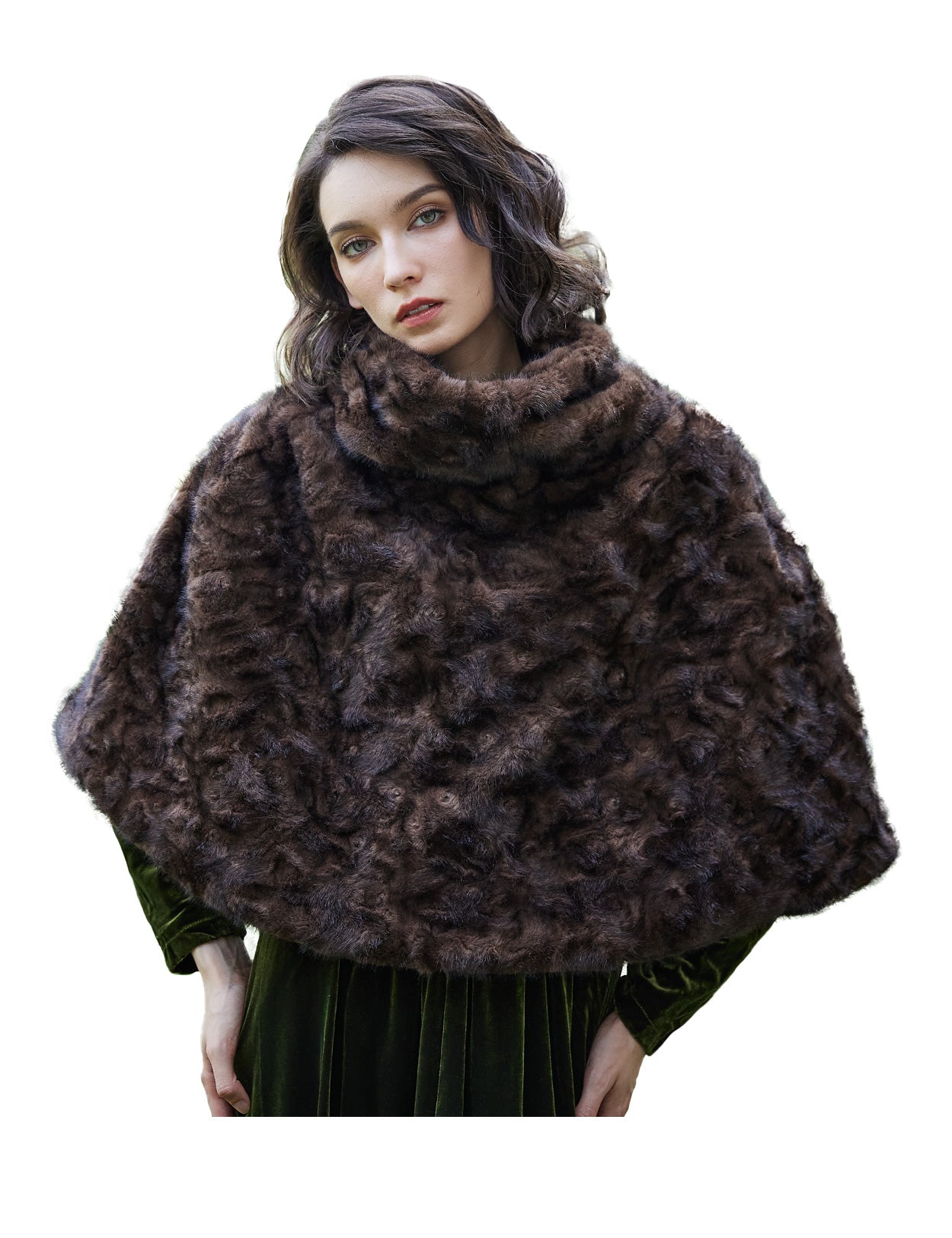 Capa Aconchegante de Pêlo Sintético de Vison – Camisola de Estilo Medieval