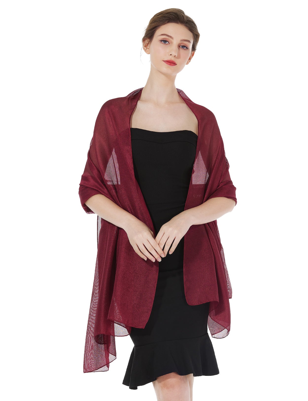 Elegant Silky Scarf for Wedding & Evening Dress, Lightweight Shawl Wrap