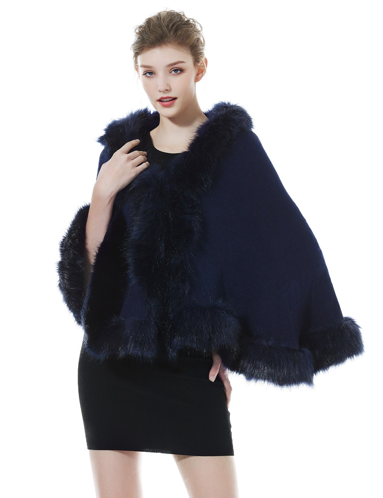 Luxurious Faux Fur Shawl for Winter Wedding Bridal Cape Elegant Wrap