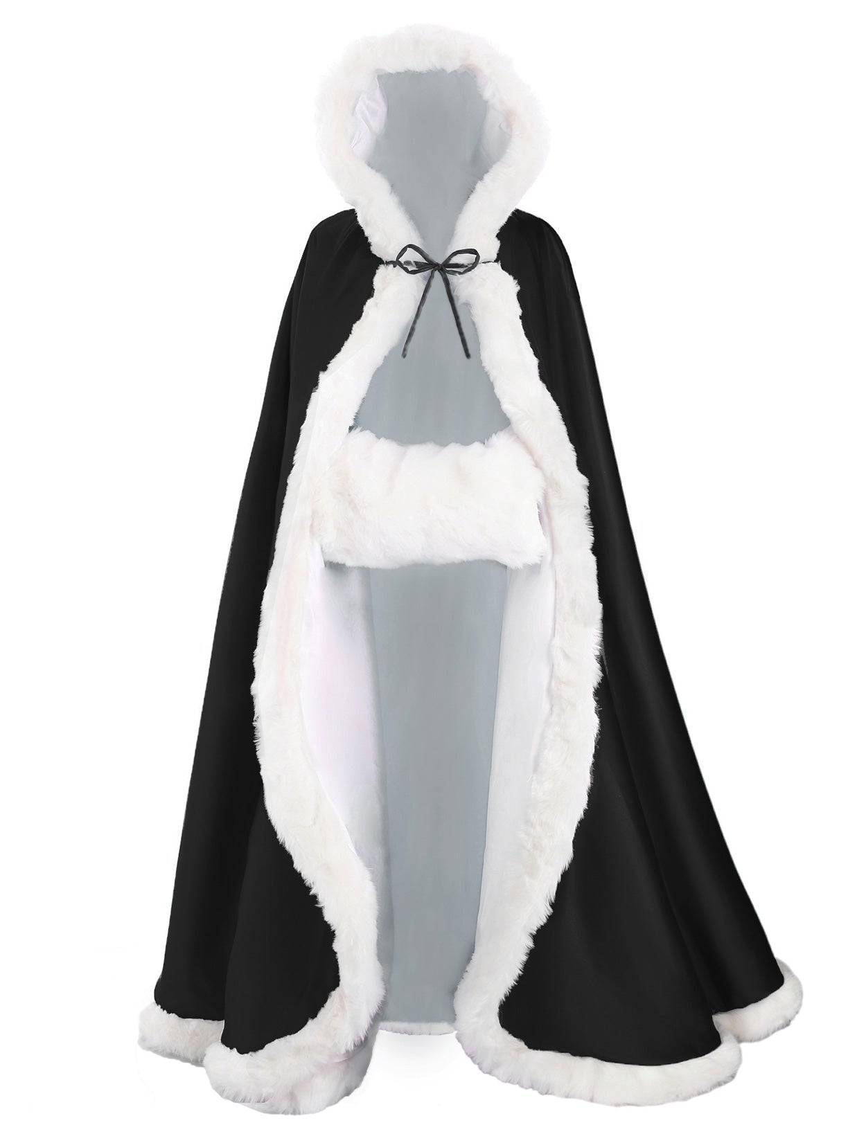 Reversible Wedding Cape with Fur Trim & Hood